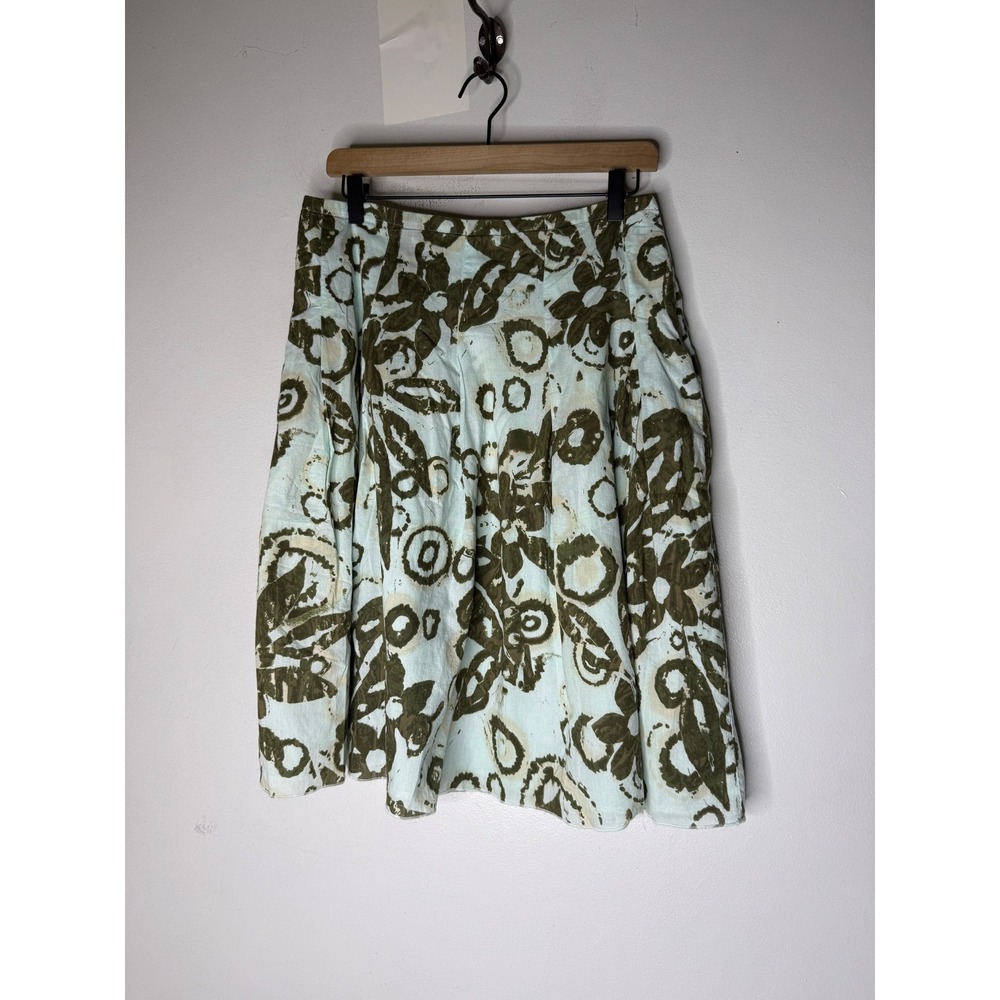 New York Co Skirt Size 8 Green Side Zipper‎ Lined A Line Pleated Casual Work